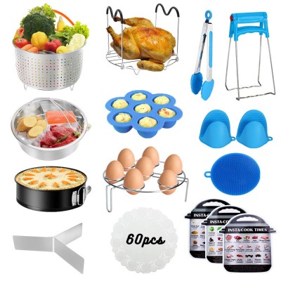 Amazon Hot Pot Accessories for Instant 6,8 Quart(Qt) - Steamer Basket,Egg Bites Molds with Handles,,Silicone Food Tongs